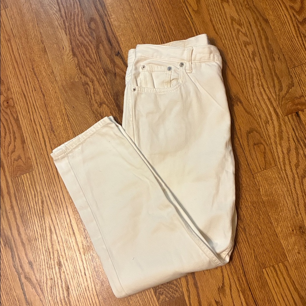 Everlane White Lightweight Relaxed Denim Cropped Jeans